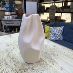 Dalgalı Seramik Vazo 33x20x17 cm Bohem Dekor