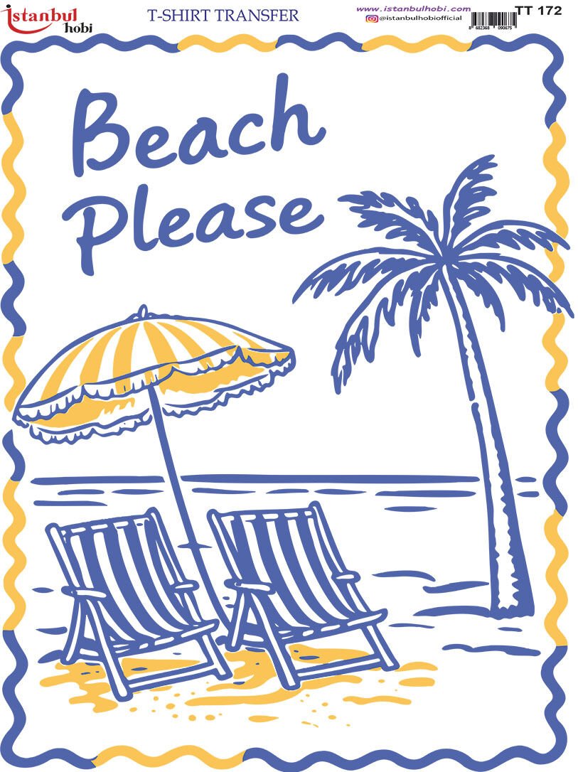 Beach Tişört Transfer Baskısı 21x29 cm | TT 172