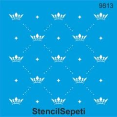 Taçlı Desen 9813 Stencil 20x20 cm