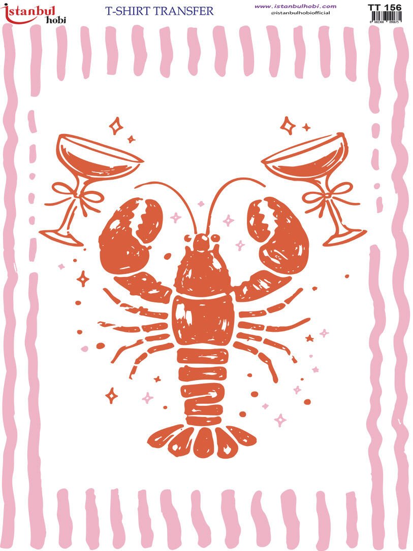 Lobster Istakoz Tshirt Transfer Baskısı 21x29 cm | TT 156