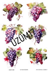 Pirinç Dekopaj Deseni –Lnt Üzüm17 | Dekopaj Kağıdı