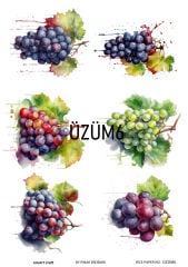 Pirinç Dekopaj Deseni –Lnt Üzüm6 | Dekopaj Kağıdı