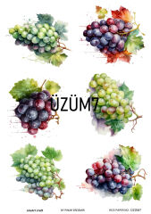 Pirinç Dekopaj Deseni –Lnt Üzüm7 | Dekopaj Kağıdı