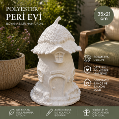 Boyanabilir Ham Polyester Peri Evi Bahçe ve Balkon Dekoru 35x21 cm