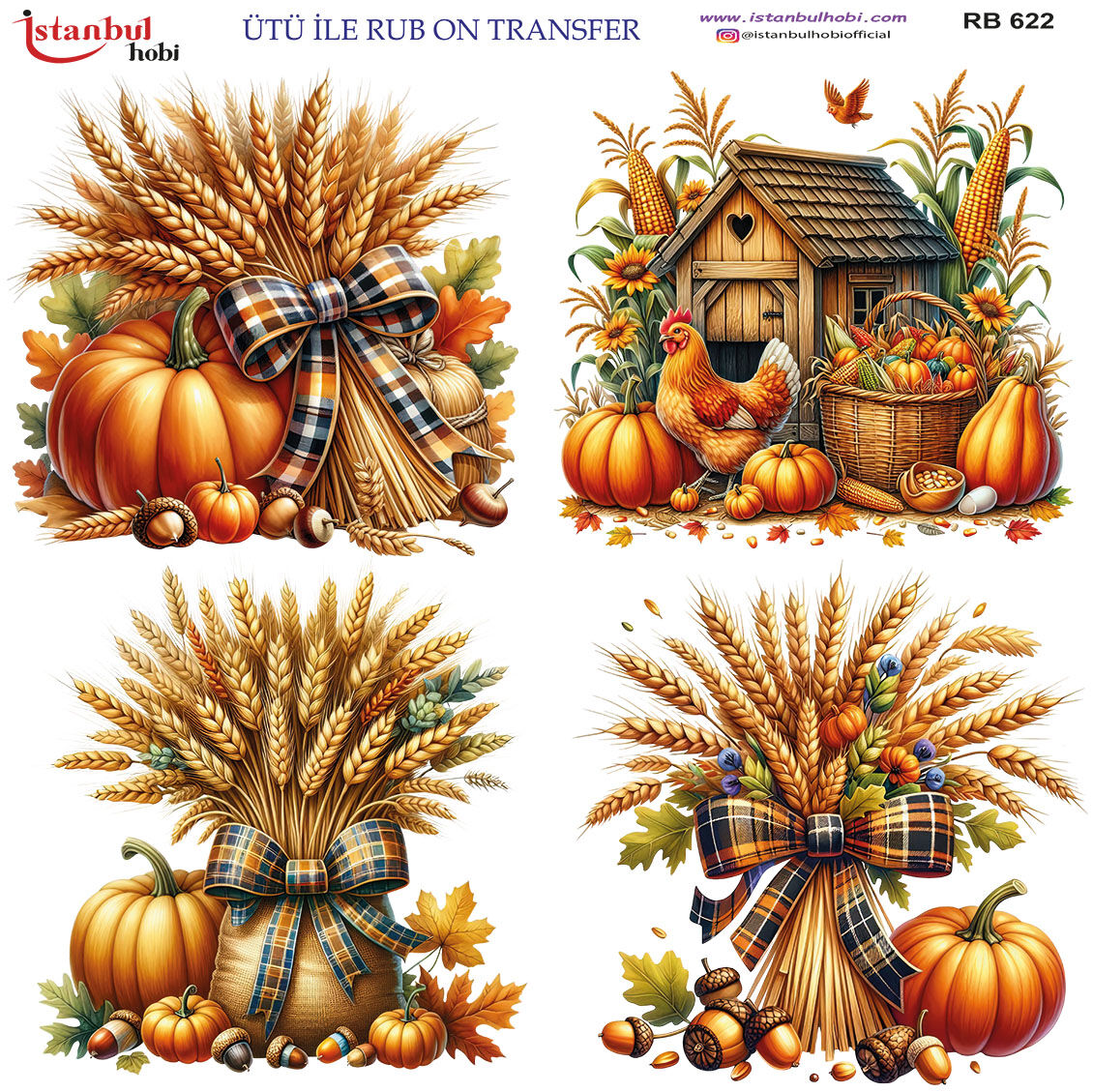 Ütü ile Rubon Baskı Transfer–RB 622 sonbahar-kabak