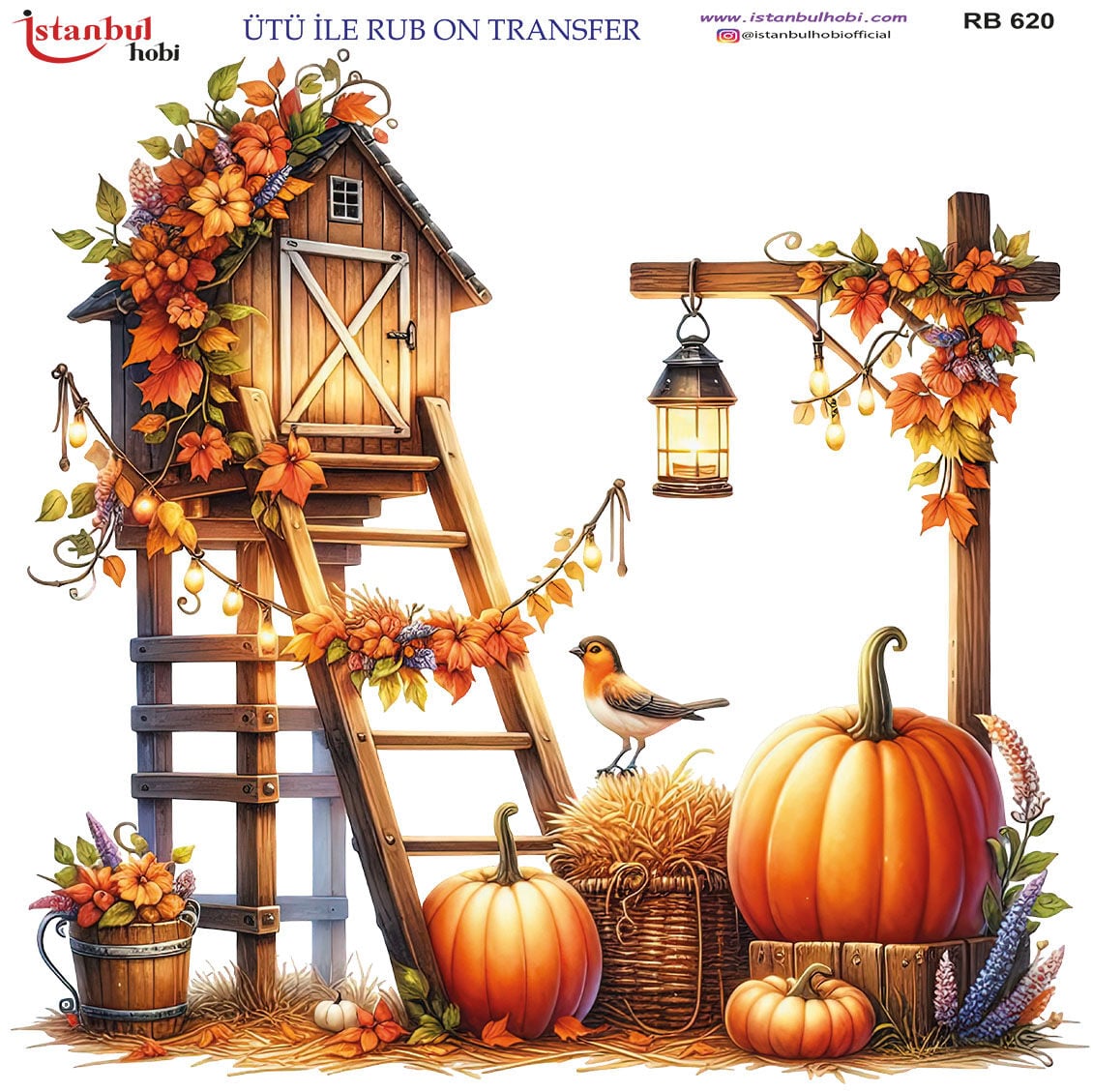 Ütü ile Rubon Baskı Transfer–RB 620 sonbahar-kabak