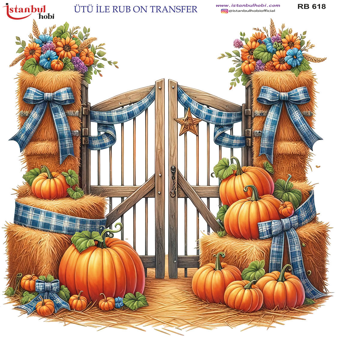 Ütü ile Rubon Baskı Transfer–RB 618 sonbahar-kabak