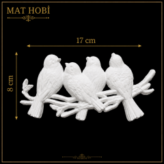 Boyanabilir Esnek Dekoratif Obje – Kuşlar-17x8 cm