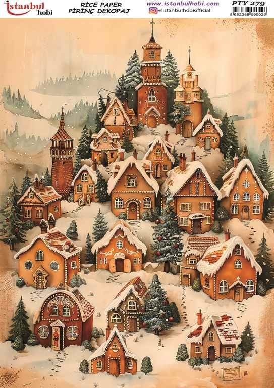 Yılbaşı pirinç Dekopaj Pyt 279 yılbaşı evler