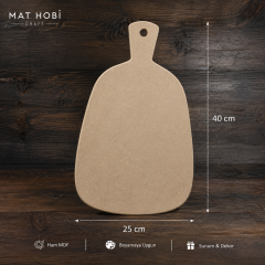 MDF Sunumluk Kürek 40x25 cm | Boyanabilir Ahşap Sunumluk