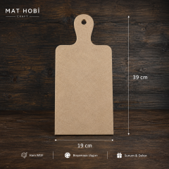 MDF Sunumluk Kürek 39x19cm | Boyanabilir Ahşap Sunumluk