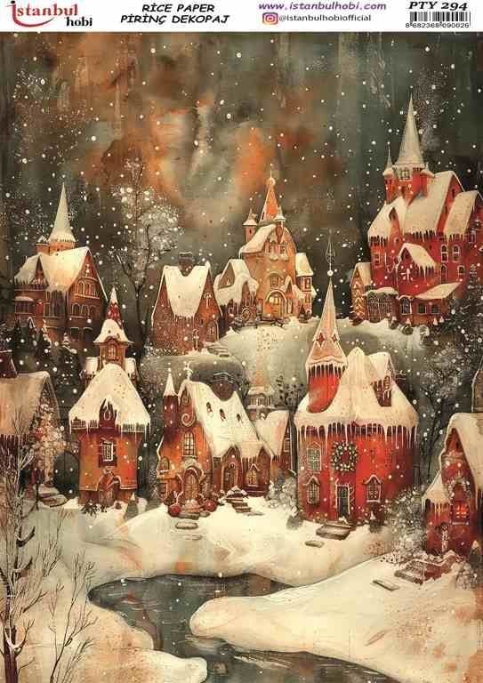 Yılbaşı pirinç Dekopaj Pyt 294 yılbaşı evler