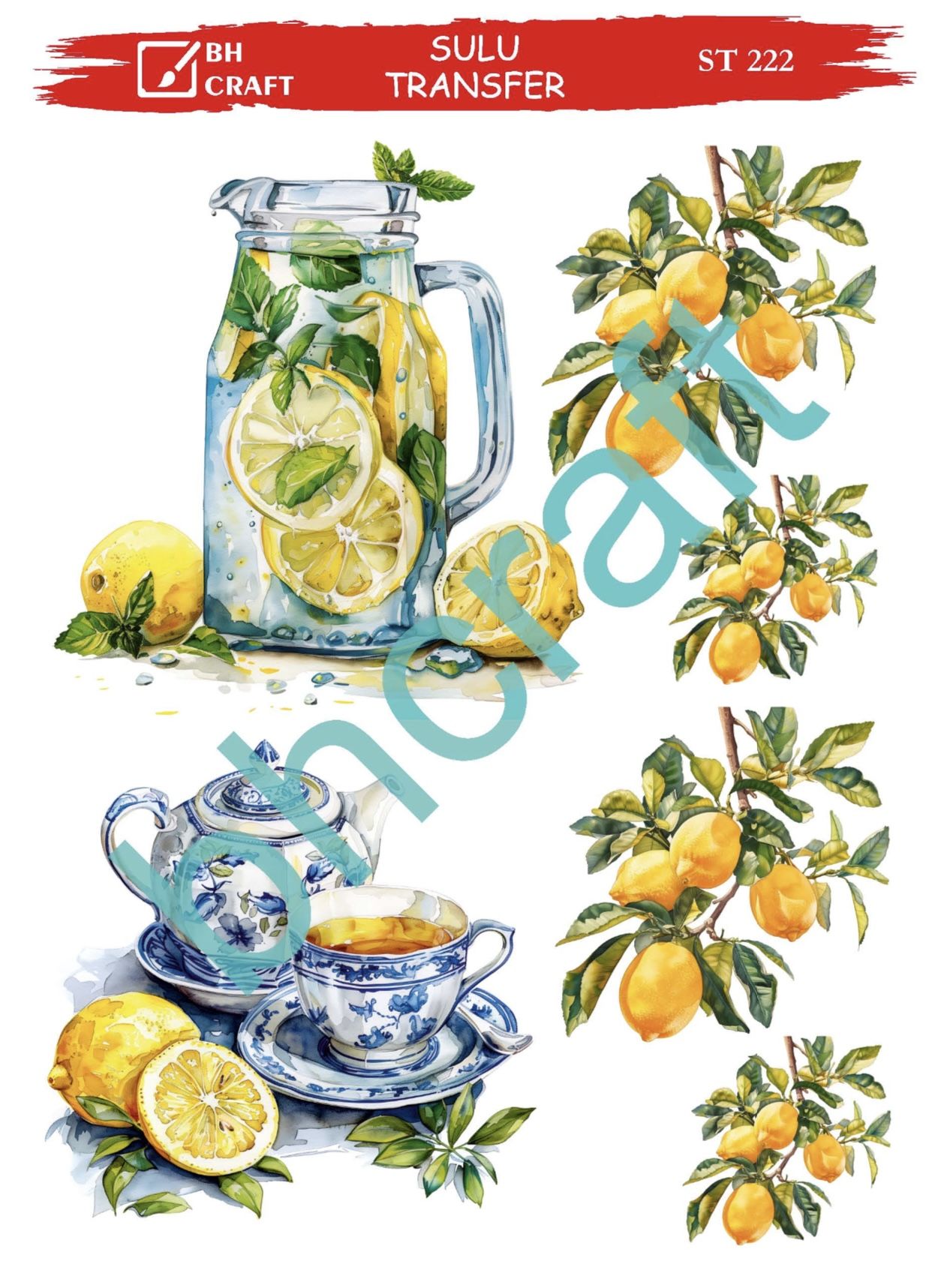 Sulu Transfer BH St 222  25x35cm Limon desen