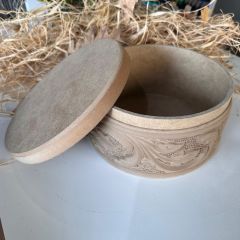 Kabartma Desenli Yuvarlak Kutu Küçük