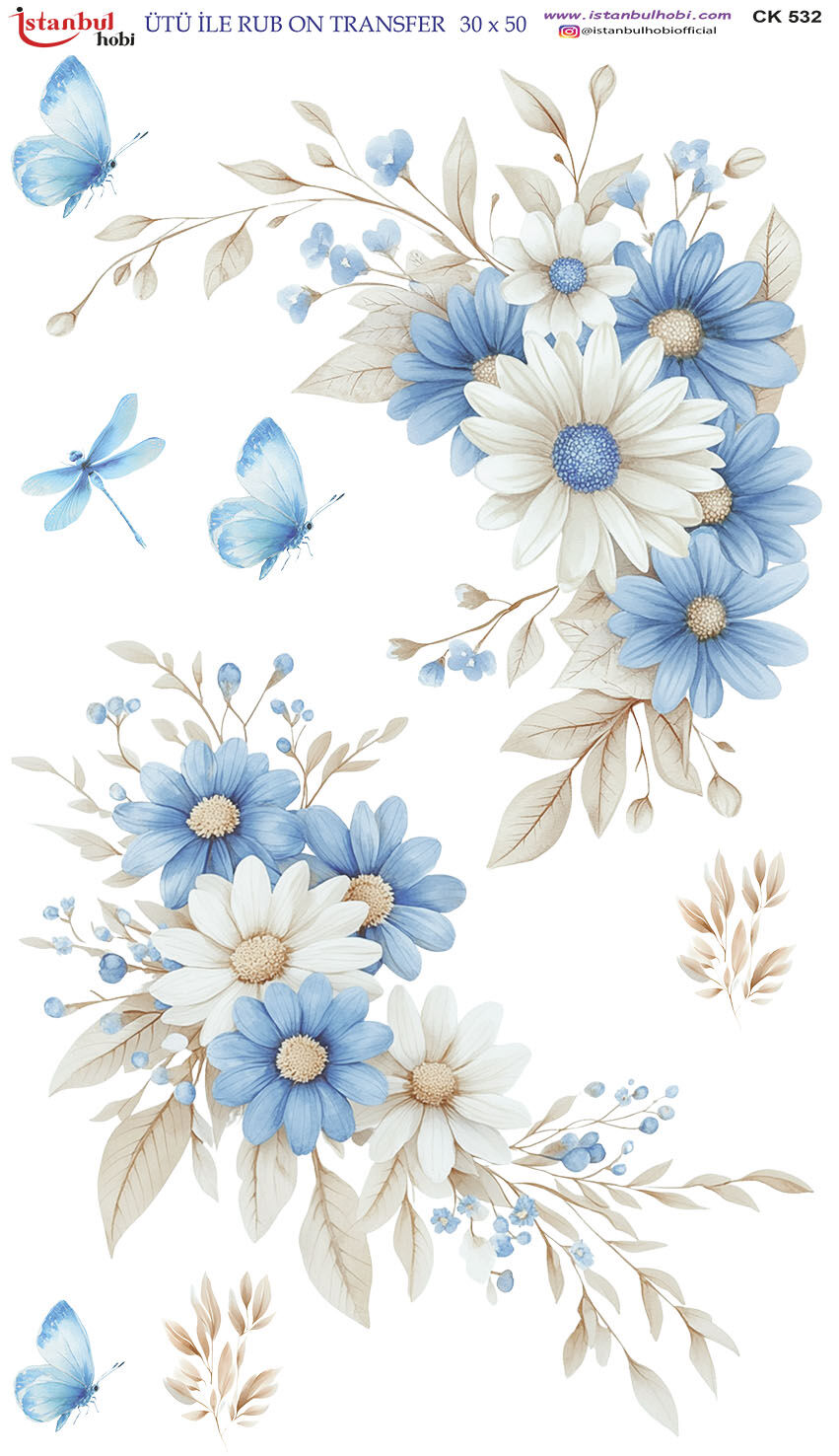 Ütü ile Rubon Baskı Transfer – XLBOY 30X50CM 532
