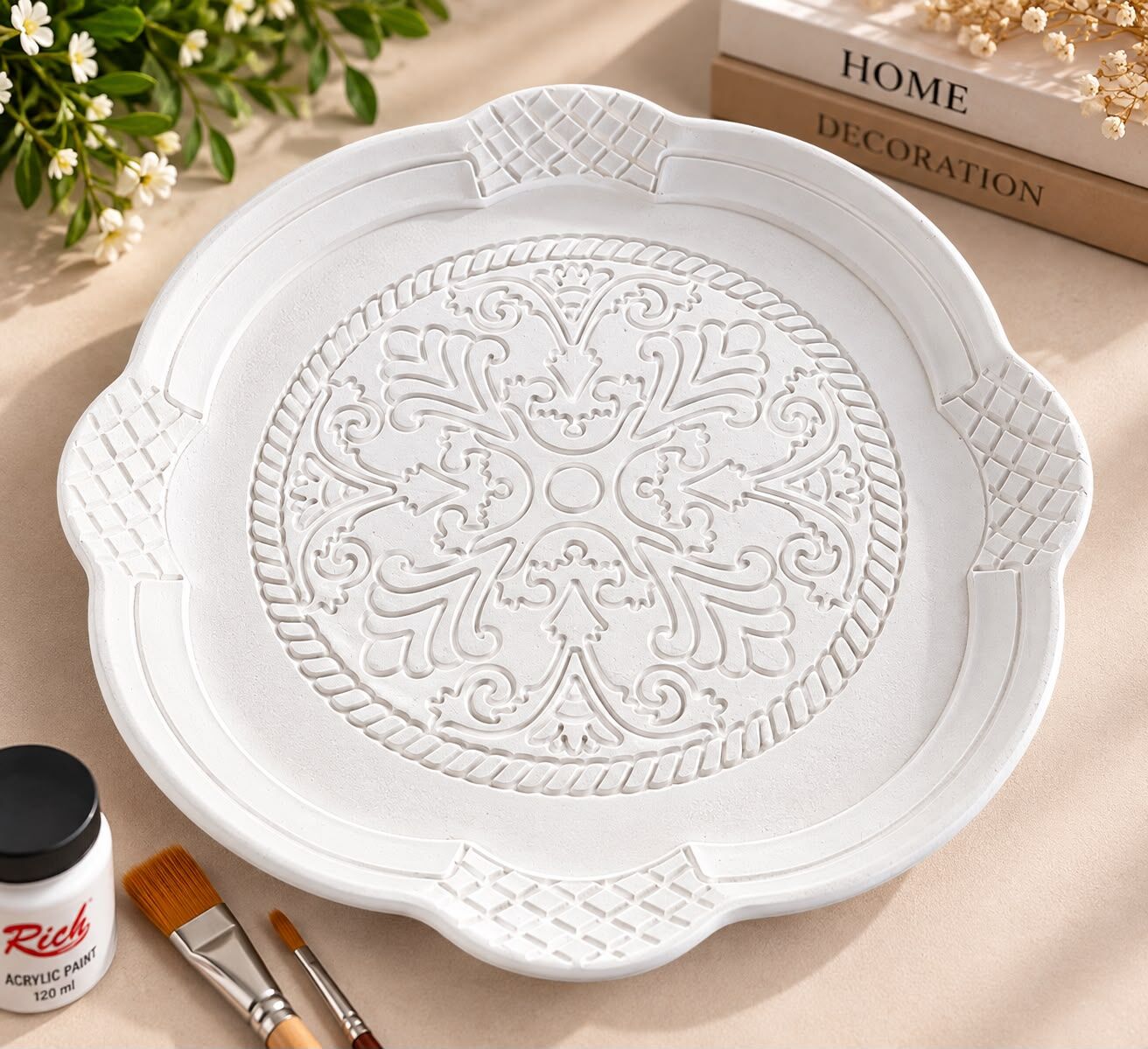 Yuvarlak Polyester Tepsi 26 cm çap