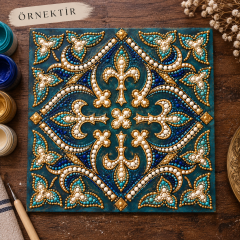 Lazer Desenli Mandala MDF Plaka 30x30 cm