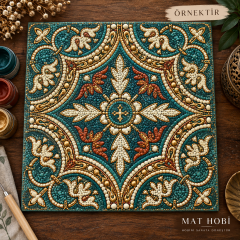 Lazer Desenli Mandala MDF Plaka 30x30 cm