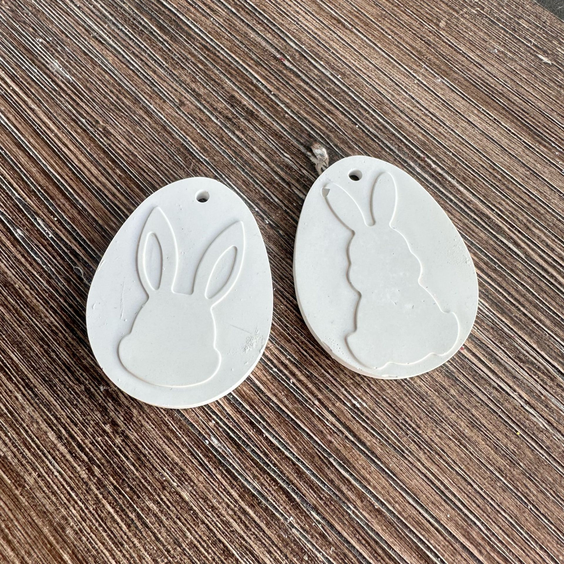 Tavşan Dekorlu Etiket oval İkili