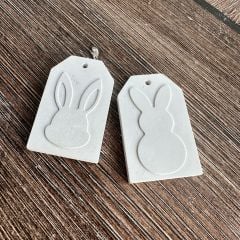 Tavşan Dekorlu Etiket Dikdörtgen İkili