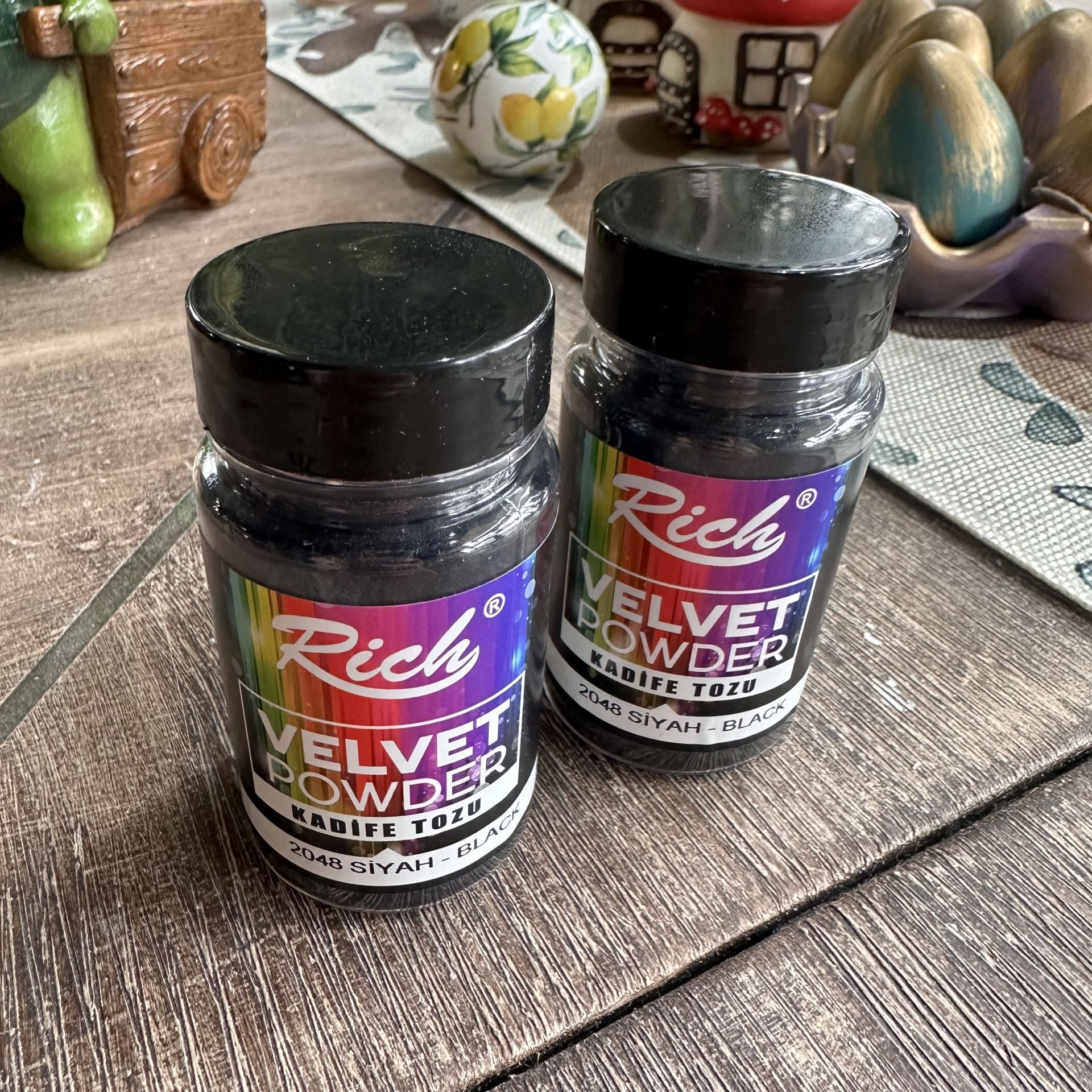 Kadife Tozu Efekti | Velvet Powder Dekoratif Yüzey Kaplama Siyah