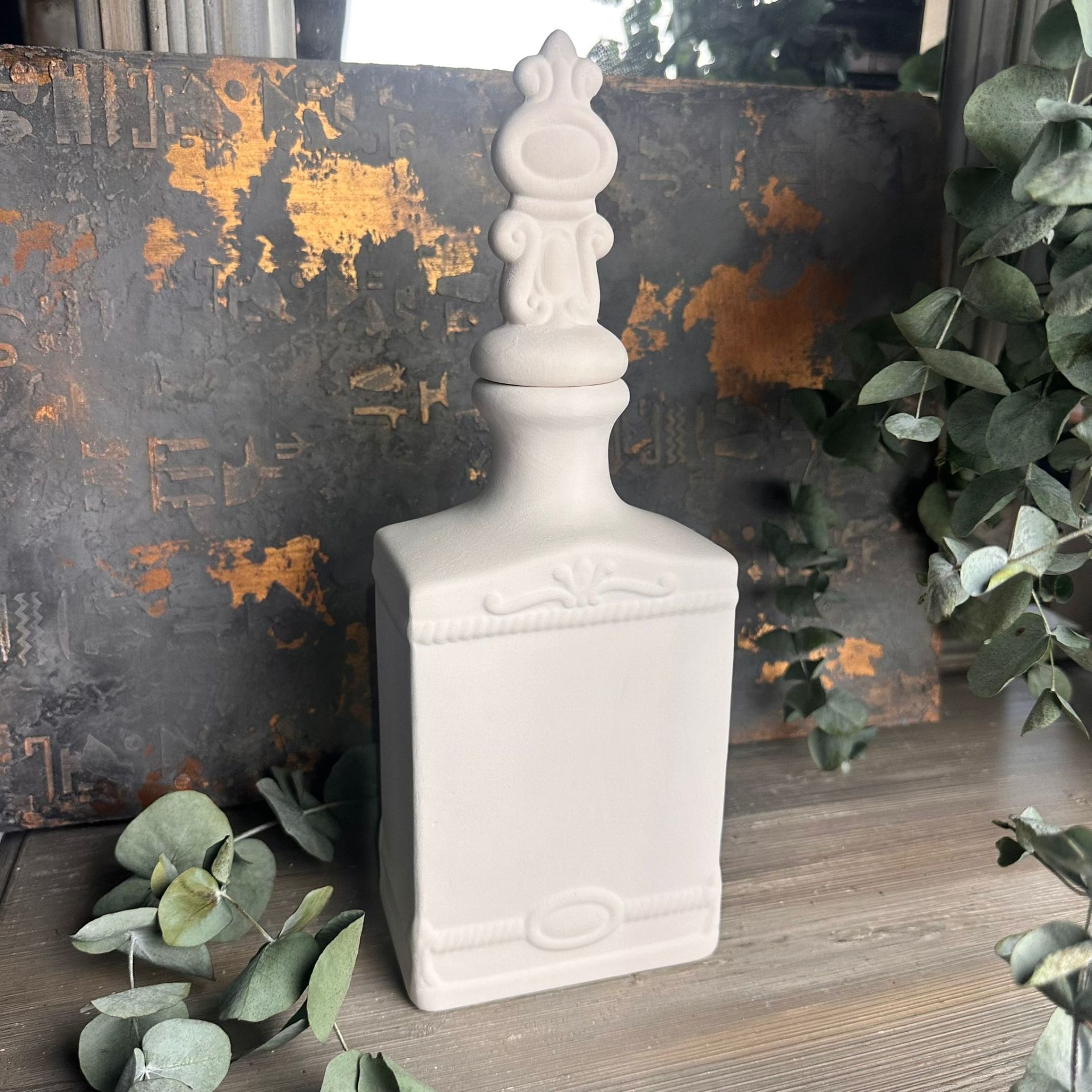 Seramik  Dekoratif Kapaklı Şişe