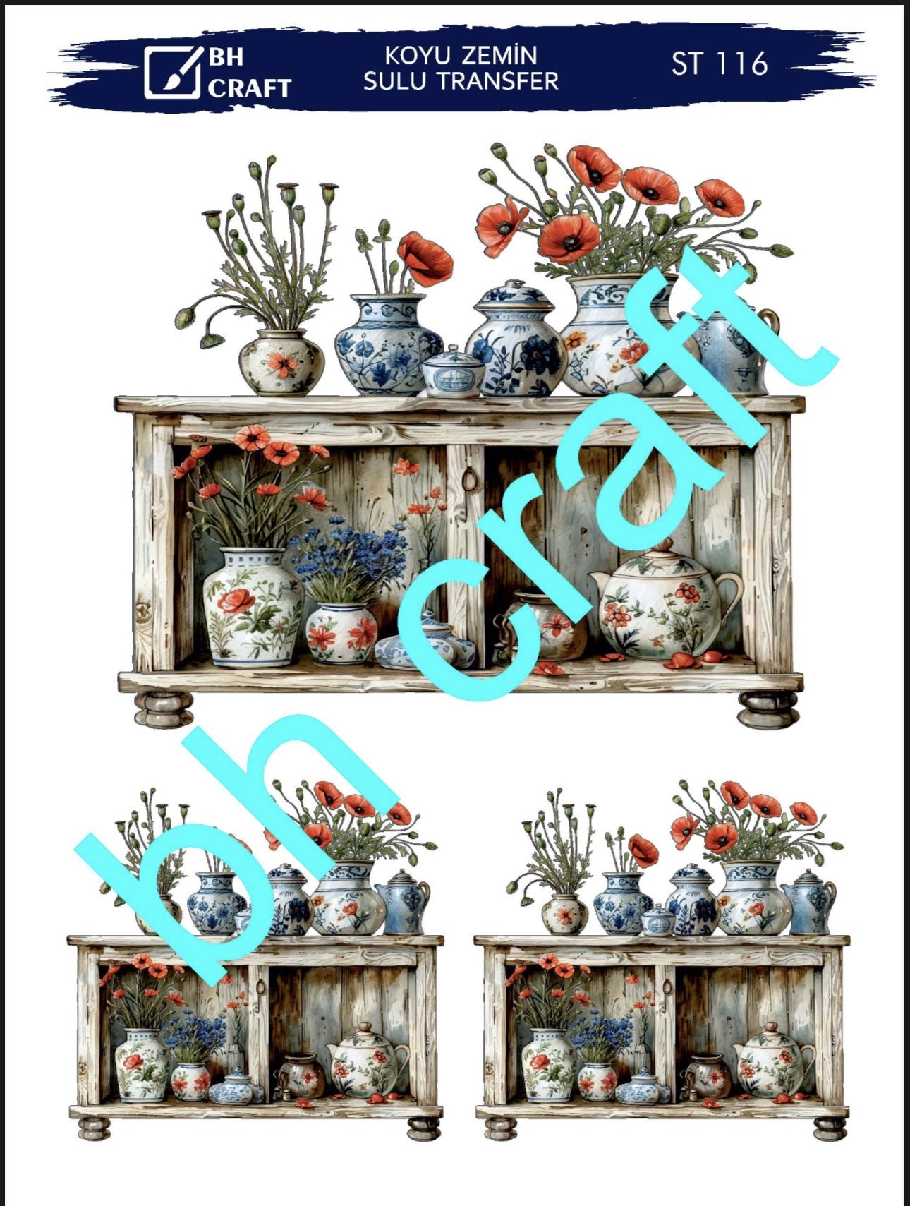 Sulu Transfer KOYU ZEMİN St 116 25x35cm