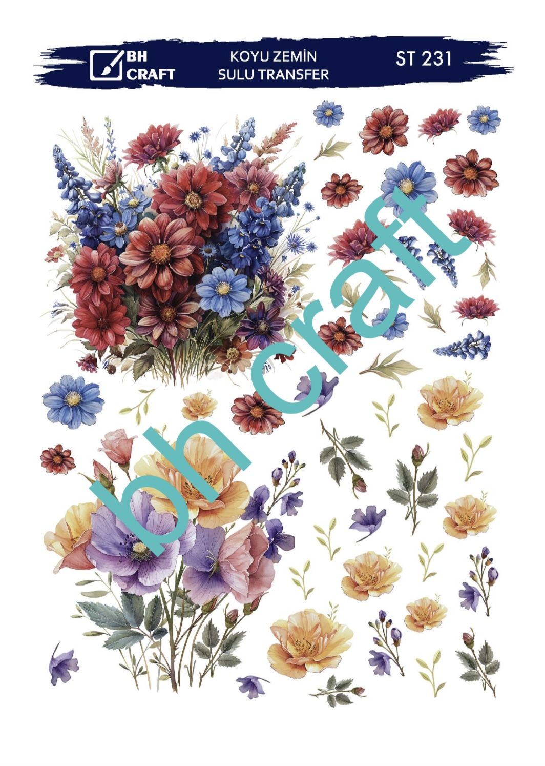 bh Sulu Transfer KOYU ZEMİN St 231  25x35cm