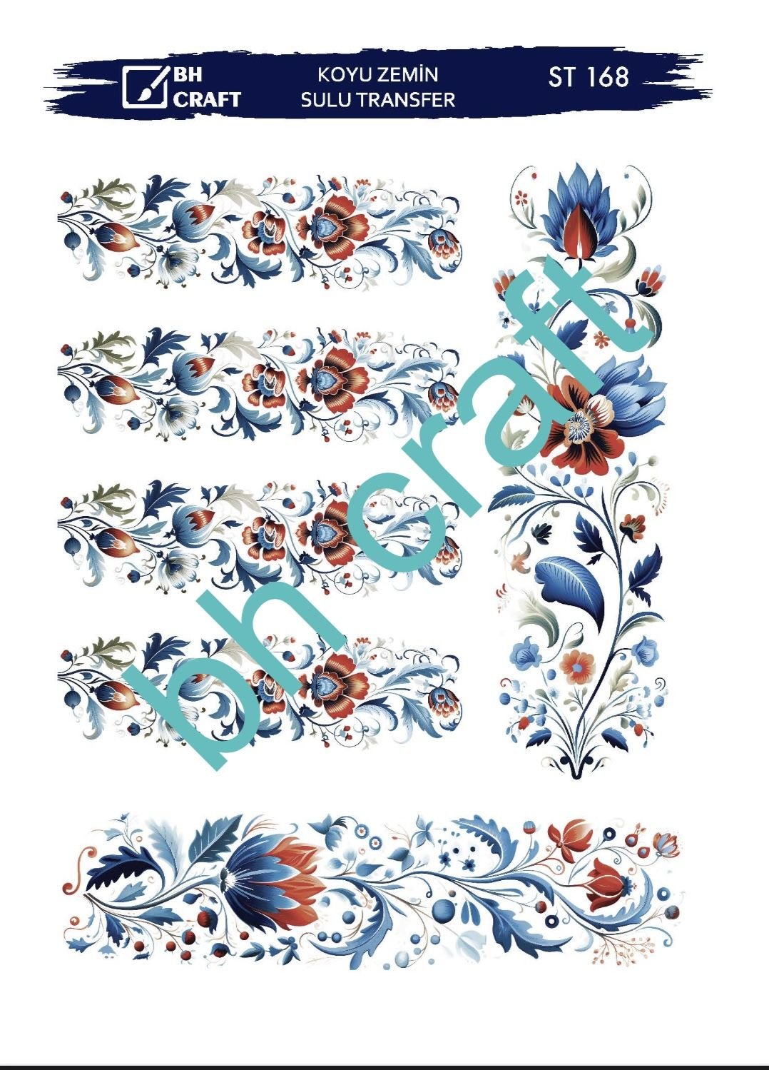 Sulu Transfer KOYU ZEMİN St 168  25x35cm