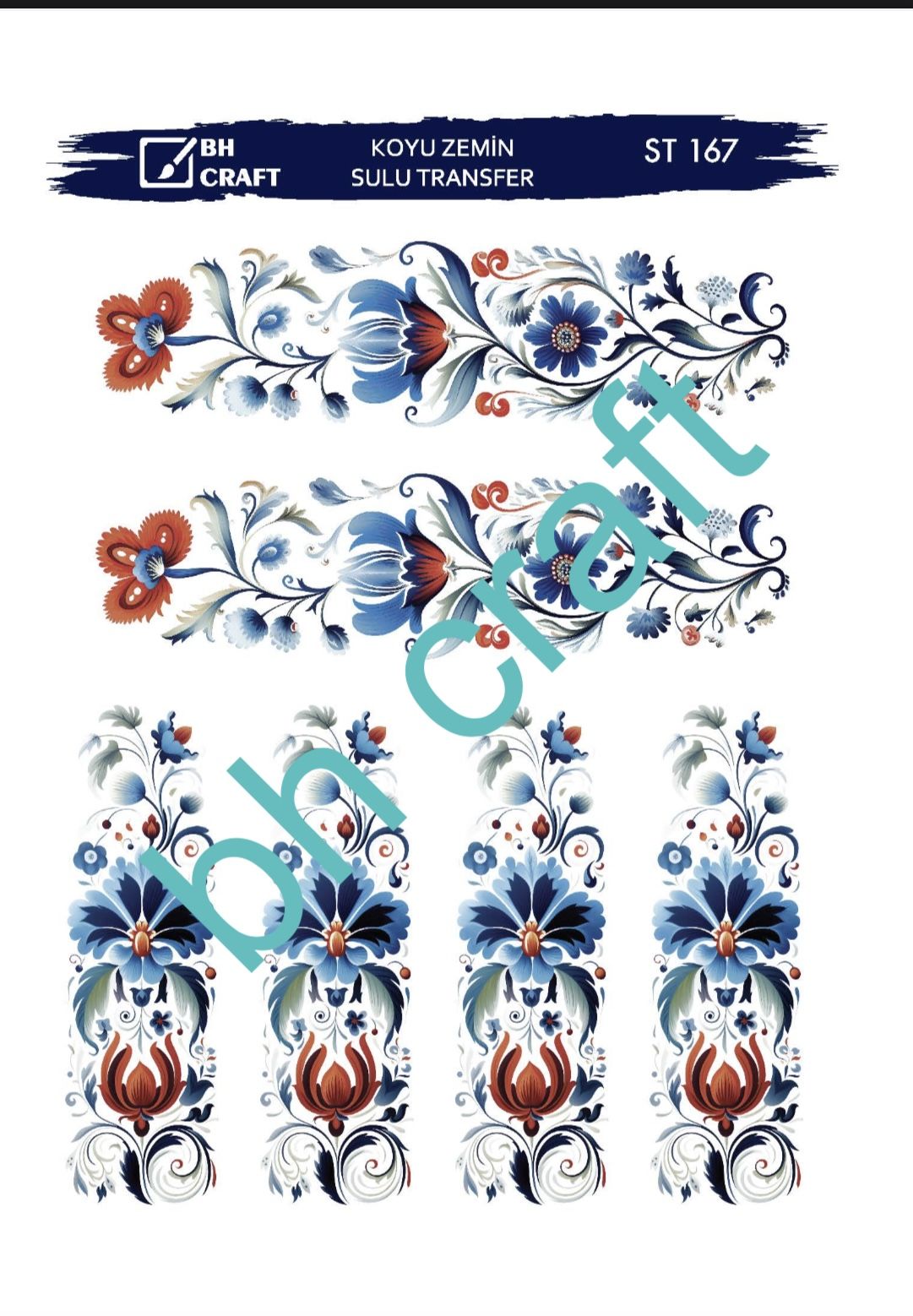 Sulu Transfer KOYU ZEMİN St 167 25x35cm