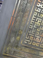 Ayetel Kürsi Kufi Tablo Gri 80x80 cm – Modern Kufi Yazı Tablo