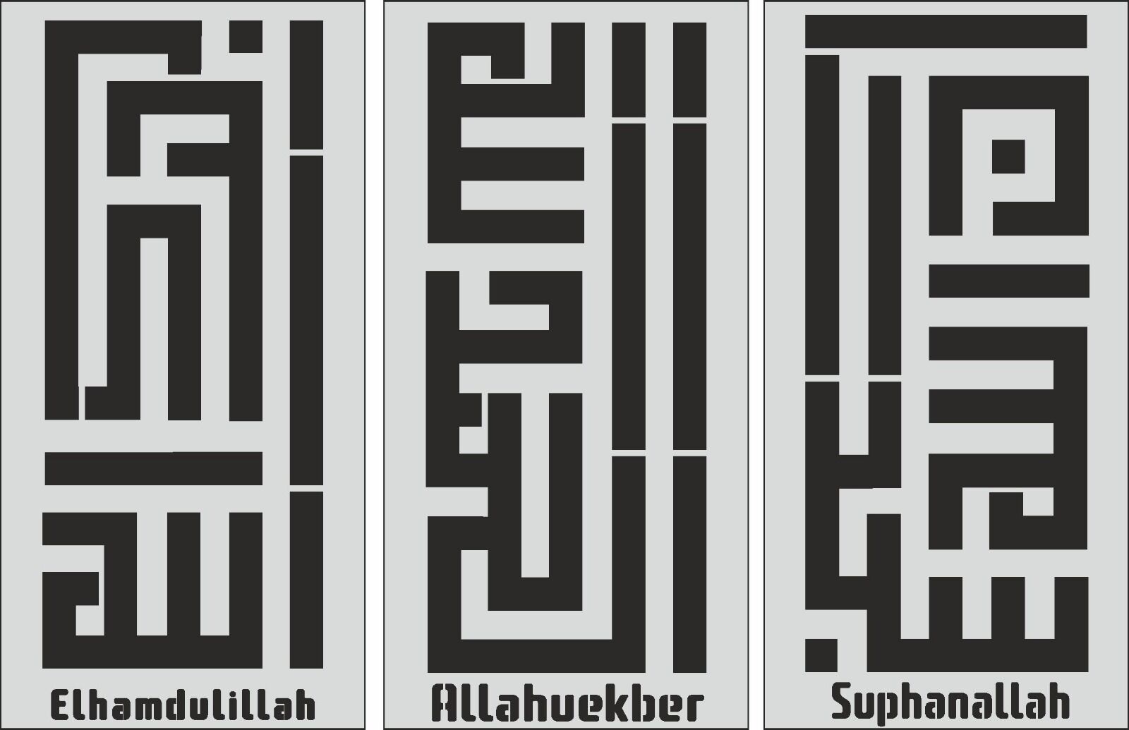 Elhamdulillah – Allahüekber – Sübhannalh (25X50) Stencil Şablon