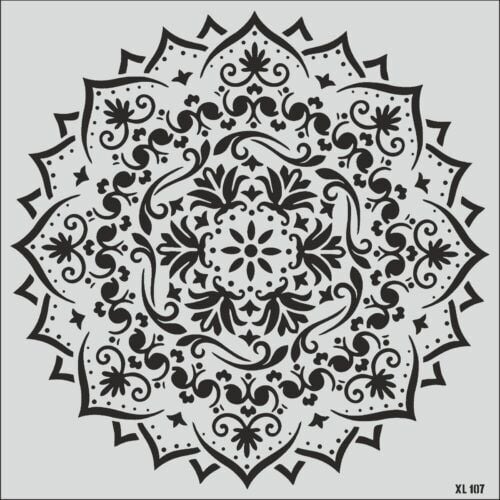 Mandala Stencil Şablon  XL107 KOD 50x50 cm
