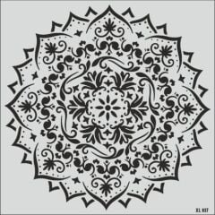 Mandala Stencil Şablon  XL107 KOD 50x50 cm