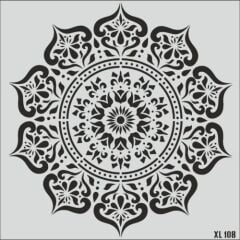 Mandala Stencil Şablon  XL108 KOD 50x50 cm