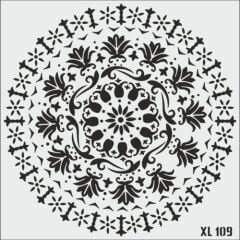 Mandala Stencil Şablon  XL109 KOD 50x50 cm