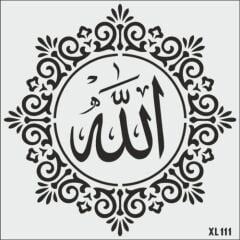 ALLAH Stencil Şablon  XL111 KOD 50x50 cm
