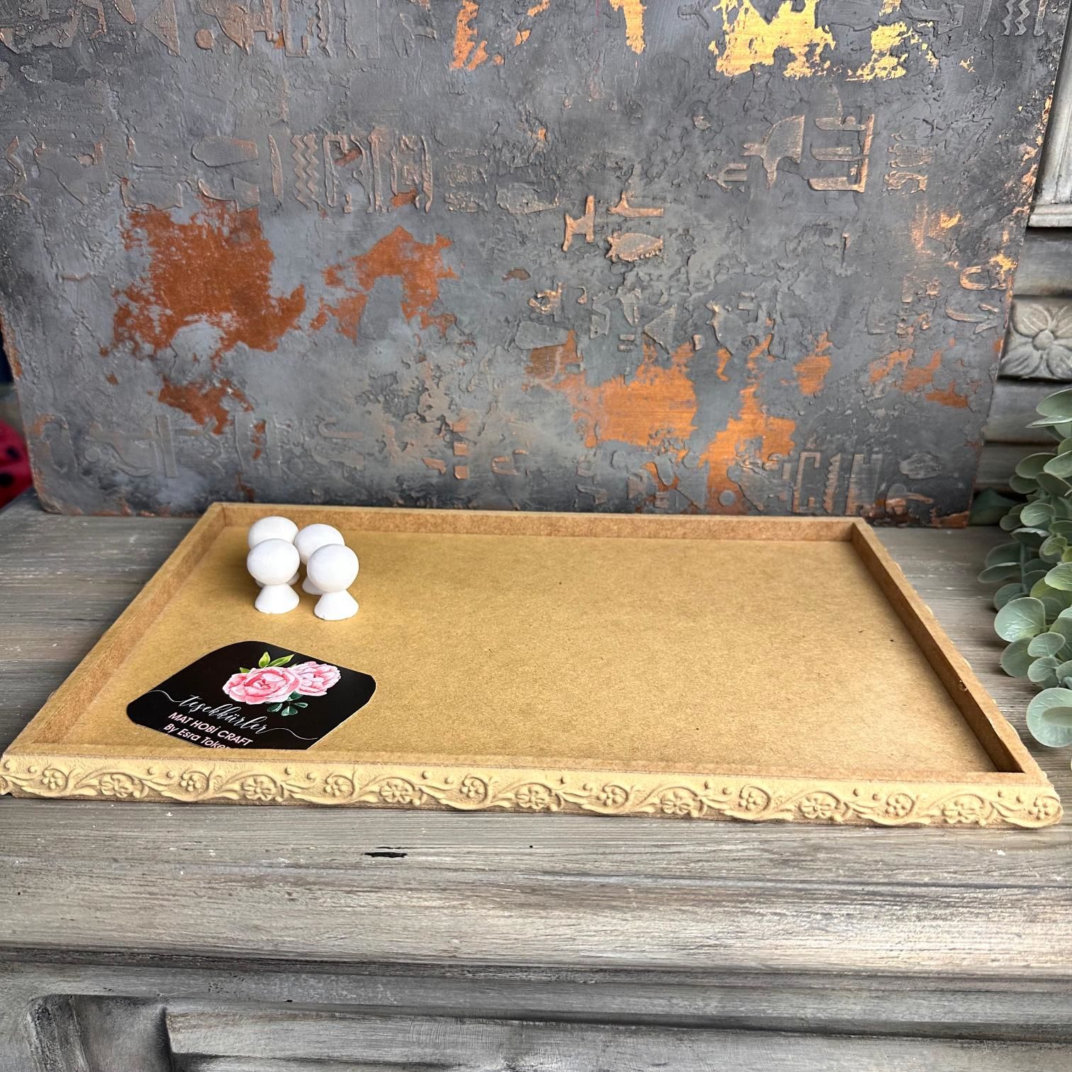 Oymalı Sunumluk - Dikdörtgen Karma desen