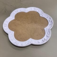 Ham Polyester Kenarlı Ahşap Tepsi – Boyanabilir Mini Sunum Tepsisi