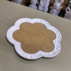 Ham Polyester Kenarlı Ahşap Tepsi – Boyanabilir Mini Sunum Tepsisi