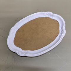 Ham Polyester Kenarlı Ahşap Tepsi – Boyanabilir Mini Sunum Tepsisi